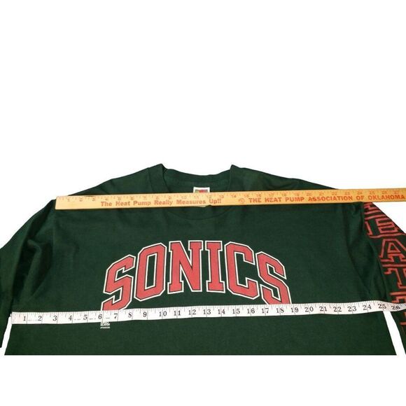 Vintage Seattle Supersonics 90s Long Sleeve Tshirt Men Sz XXL NBA Pro Player Dou - Picture 4 of 8